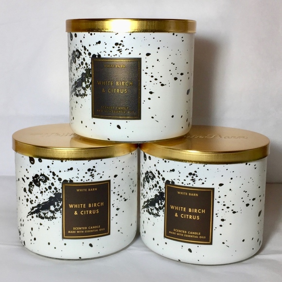Bath & Body Works Other - 3 WHITE BIRCH & CITRUS 3-Wick Candle bundle